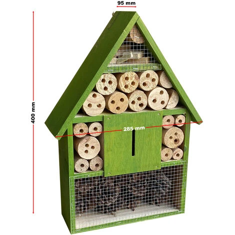 WILTEC Hôtel à Insectes 285x95x400 Mm Nichoir Naturel Pour Arachnide Abri Refuge Biodiversité Jardin – Image 3