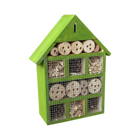 WILTEC Hôtel à Insectes 230x80x300 Mm Nichoir Naturel Pour Arachnide Abri Refuge Biodiversité Jardin