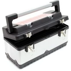 WILTEC Boite à Outils50,5x23,5x25,5cm Acier Fin Cadre En Plastique Porte-outils Mallette Avec Poignée