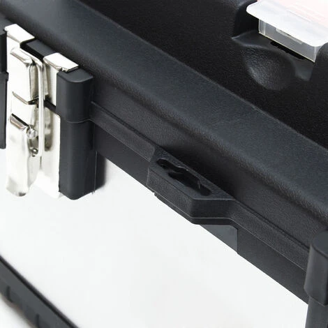 WILTEC Boite à Outils 38x27x25cm Acier Fin Cadre En Plastique Porte-outils Mallette Avec Poignée – Image 5