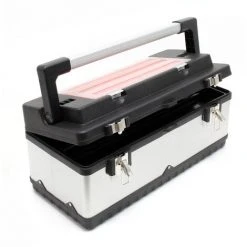 WILTEC Boite à Outils 59x28x25,5cm Acier Fin Cadre En Plastique Porte-outils Mallette Avec Poignée