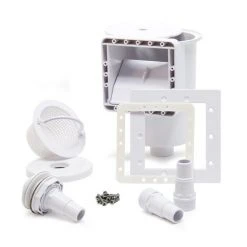 WILTEC Set Écumeur Et Buse D'entrée Pour Piscine Skimmer Intégré Et Grand Panier Récupération Saletés