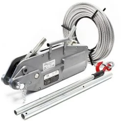 WILTEC Treuil à Câble 3200kg Max. Palan 20m Ø 16mm Goupille Cisaillement Crochet Charge Levage Traction