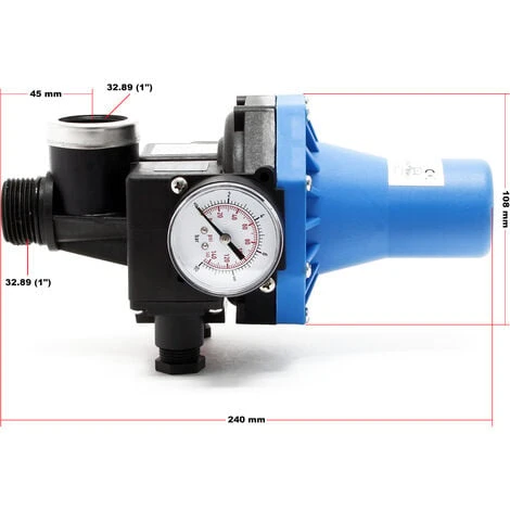 WILTEC Pressostat Avec Câble SKD-3 230V Monophasé Réseau D'eau Domestique Contrôleur De Pression Puits – Image 3