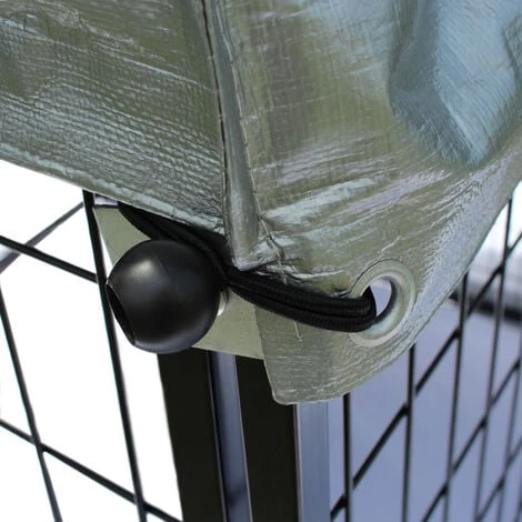 WILTEC Chenil Avec Toiture 121x121x137cm Enclos Extérieur Pour Chien Cage Niche Protection Solaire Outdoor – Image 3