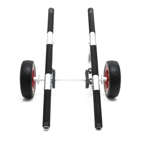 WILTEC Chariot De Transport Alu 90kg Pour Kayak Canoë Avec Grande Roue PU Ø26cm & Largeur Réglable – Image 2