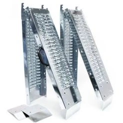 WILTEC 2x Rampe De Chargement Pliable Acier Galvanisé Moto ATV Quad Rail Collision 160x22.5cm 400kg