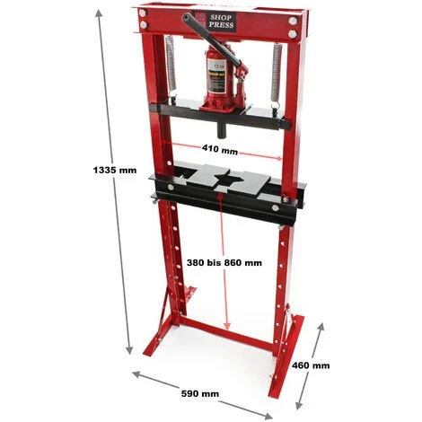 WILTEC Presse Hydraulique D'atelier De 12 Tonnes Manuelle Force De Pressage Vérin Atelier – Image 2