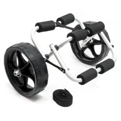 WILTEC Chariot De Transport Alu Pliable 45kg Kayak Canoë Avec Roues PU & Sangles En Nylon Fixation Sécurité
