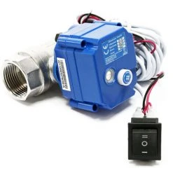 WILTEC Vanne à Bille Pour Eaux Usées Camping-cars Caravanes 12 V DC ∅25mm & Déverrouillage D'urgence