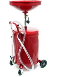 WILTEC Appareil Récupérateur Huile Pneumatique Mobile 80L Hauteur Réglable 122-168cm Vidange Huile Usagée