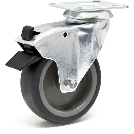 WILTEC Roulette Pivotante 75mm Avec Frein Plaque De Montage Dispositif Transport 75kg Usage Silencieux