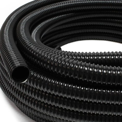 WILTEC Tuyau Spiralé De Refoulement 5m Noir Flexible Débit 38mm (1 1/2") Avec Spirale De Renforcement