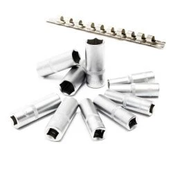 WILTEC Jeu De 11 Douilles Impériales 1/2" Clé à Douille 3/8" - 15/16" Acier Au Chrome-vanadium Kit Outils