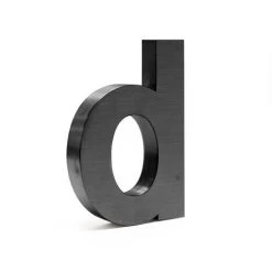 WILTEC Plaque Numéro Maison "d" Arial Anthracite 3D 15cm Acier Fin Résistant Intempéries Matériel Fixation