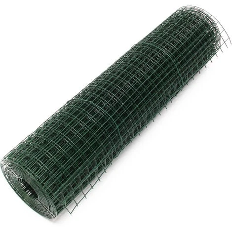 WILTEC Fil De Grillage Vert Maille Carrée Taille 12x12mm Rouleau 25m Hauteur 100cm Acier Galvanisé Volière – Image 2