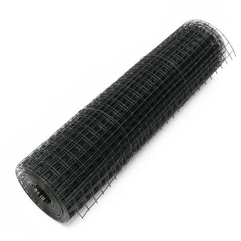 WILTEC Fil De Grillage Noir Maille Carrée Taille 12x12mm Rouleau 10m Hauteur 50cm Acier Galvanisé Volière – Image 2