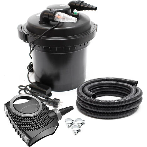 WILTEC SunSun CPF-280 SET 8000l 11W UVC NEO3800 Pompe Tuyau Kit De Filtration