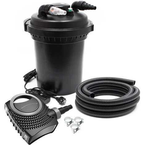 WILTEC SunSun CPF-500 SET 30000l 11W UVC NEO6000 Pompe Tuyau Kit De Filtration