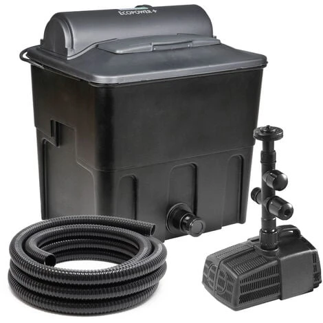 WILTEC Hozelock Ecopower PLUS Kit Filtre Bassin De 8000l 4000l/h Pompe Y Tuyau 5m 16W Clarificateur UV