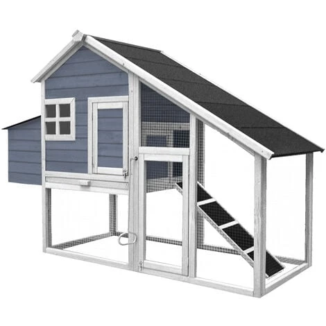 WILTEC Poulailler Avec Nichoir & Enclos Bois D’épicéa 1720x660x1200 Mm Grillage Bac à Crottes Galvanisé<br /> – Image 2