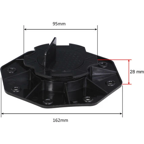 WILTEC XPOtool Plots De Fondation Charge 2700kg Pieds De Support Réglage Hauteur 18-30mm Lames Terrasse – Image 5