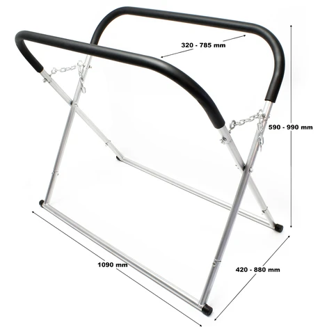 WILTEC Chevalet Support Pare-brise Pliable Réglable En Hauteur Jusqu'à 100 Cm Charge Jusqu'à 50 Kg – Image 2