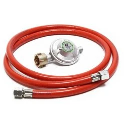WILTEC Réducteur De Pression 50mbar Détendeur Avec Tuyau Propane De 200 Cm Pour Bouteille De Gaz 21,8x1,14L
