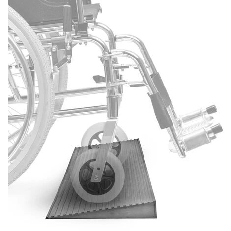 WILTEC Rampe De Seuil 8 Mm × 900 Mm En Caoutchouc, Grise, Rampe à Haute Capacité De Charge, Rampe Pour Fauteuil Roulant – Image 3