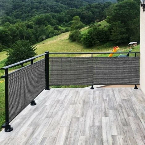 WILTEC Bâche De Clôture 1×25m, Gris Anthracite, Brise-vue Clôture, Balcon, Jardin, Tissu PE-HD Stabilisé UV – Image 4