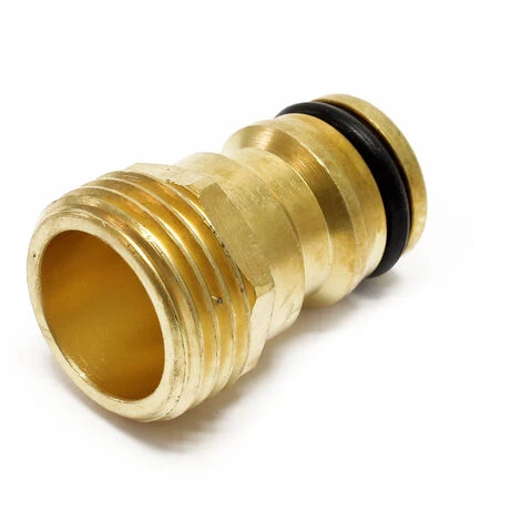 WILTEC Raccord De Tuyau Laiton 20,95mm (1/2") Filetage Mâle Raccord Rapide Système D’encliquetage 16mm – Image 2