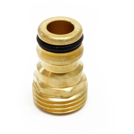 WILTEC Raccord De Tuyau Laiton 20,95mm (1/2") Filetage Mâle Raccord Rapide Système D’encliquetage 16mm – Image 3