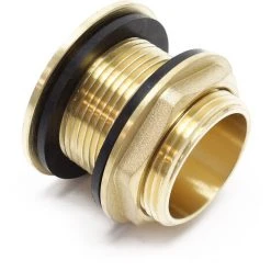 WILTEC Traverse Cuve Laiton 41,91mm (1 1 /4") Mâle / 30,93mm (1") Femelle Raccord Fût Cuve Eau