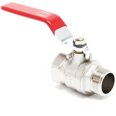 WILTEC Vanne à Sphère Levier En Laiton PN25 (25 Bars) 24.66mm (3/4") Filetage Femelle 26.44mm (3/4") Mâle