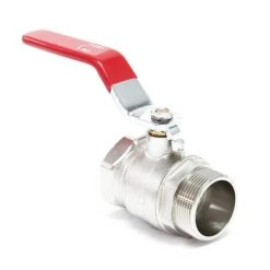 WILTEC Vanne à Sphère Levier En Laiton PN25 (25 Bars) 45.48mm (1 1/2") Filetage Femelle 47.8 (1 1/2") Mâle