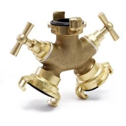 WILTEC Distributeur En Y Professionnel 2× 26,44 Mm (3/4″) Avec Vannes D’arrêt Et Manette En T