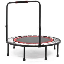 WILTEC Trampoline Fitness Ø122cm Charge 150kg Poignée Réglable En Hauteur 110cm Endurance & Musculation