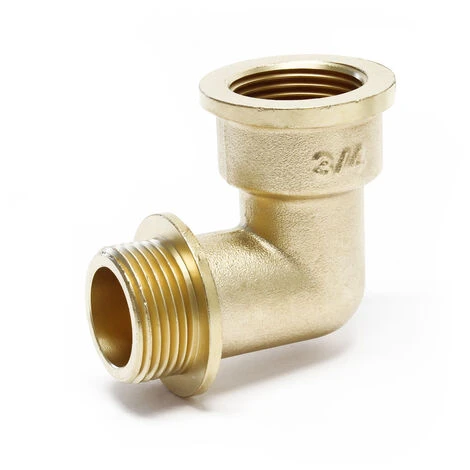 WILTEC Coude 90° Laiton Filetage Mâle 26,44 Mm (3/4") Femelle 24,66 Mm (3/4") Pour Le Raccord De Tuyaux