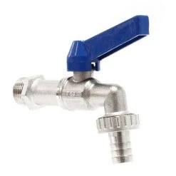 WILTEC Vanne De Décharge Lourde à Robinet Sphérique 20,95mm (G1/2″) FE Raccord De Tuyau 13mm (1/2″)