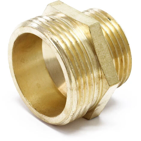 WILTEC Embout Fileté En Laiton Mamelon Réducteur Filetage De Tuyau 41,91mm (1 1/4″) FE 33,25mm (1″) FE – Image 2