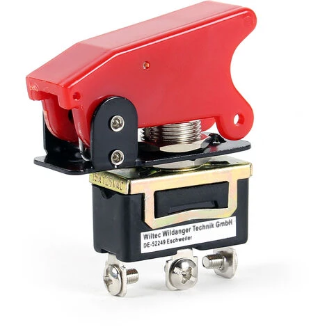 WILTEC Bouton D'arrêt D'urgence, 20A / 12V, Knock-Out En Rouge ON-OFF-ON – Image 5