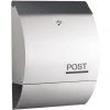 WILTEC Boîte Aux Lettres Avec Porte-journaux V33 Boîte Postale Murale Acier Inox Boîte Aux Lettres Argentée