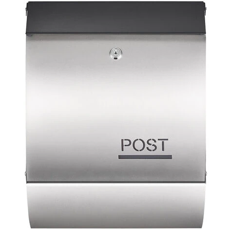 WILTEC Boîte Aux Lettres Avec Porte-journaux V33 Boîte Postale Murale Acier Inox Boîte Aux Lettres Argentée – Image 4