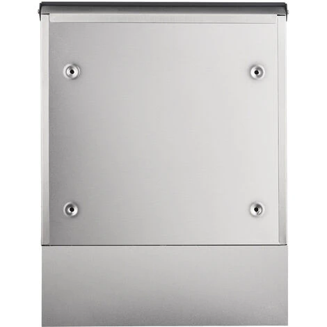 WILTEC Boîte Aux Lettres Avec Porte-journaux V33 Boîte Postale Murale Acier Inox Boîte Aux Lettres Argentée – Image 5