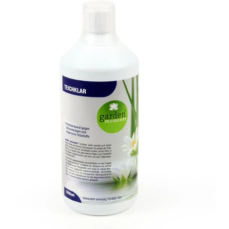 WILTEC Garden Moments Étang Limpide 1000 Ml Pour L’Eau D’étang Verte/brune, Contre Les Algues Flottantes
