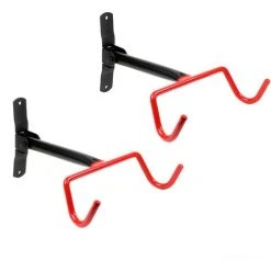 WILTEC Jeu De 2 Support Mural Pliable Pour Vélos Suspension Du Cadre Capacité De Charge Par Crochet 30 Kg