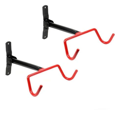 WILTEC Jeu De 2 Support Mural Pliable Pour Vélos Suspension Du Cadre Capacité De Charge Par Crochet 30 Kg