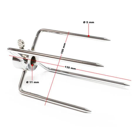 WILTEC Fourchettes Pour Tournebroche Lot De 2 Fourches à Viande Pour Rôtisserie Tournebroche – Image 5