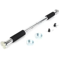 WILTEC Barre De Traction En Acier Chromé Jusqu’à 160kg Barre Pour Encadrements Porte 62-85cm Antiglissante