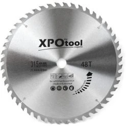 WILTEC XPOtool Lame De Scie Circulaire Ø 315 Mm Carbure 48 Dents Résistantes Aux Clous Avec Bague De Réduction
